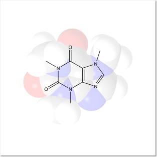 Caffeine Molecule Chemistry Posters and Art